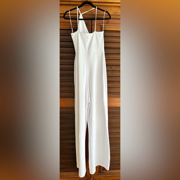 Susana Monaco Jumpsuit White One-Shoulder Strappy Stretch Jersey Size large NWT - Picture 4 of 6